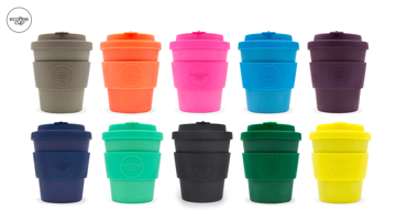 8oz ECoffee cup with silicone grip in many colours