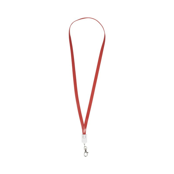 Longy 2-in-1 Charging Cable with Clip in red