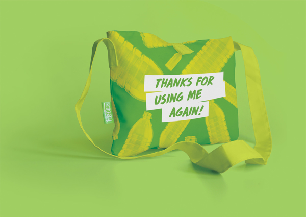 long handled bag personalised with all over branding