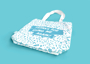 Tote shopper bag with all over printed design