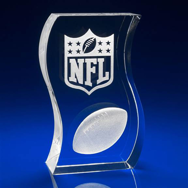 Crystal Sports Award, 150x100mm Curved Shape.