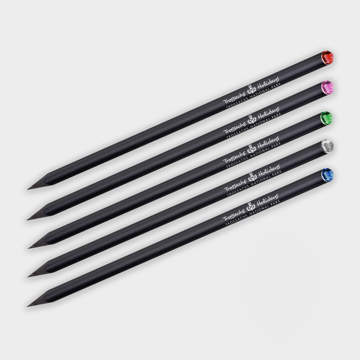 Crystal Tipped Eco Pencil in black with various coloured crystals