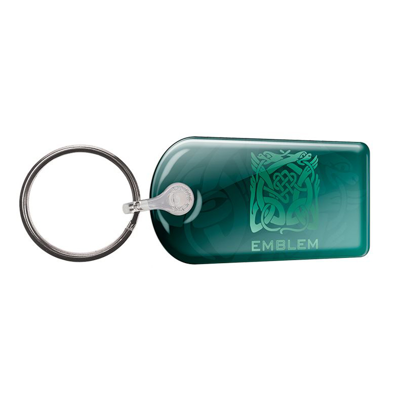 green vinyl domed keyring