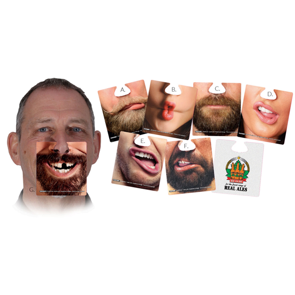 a selection of different face beer mats