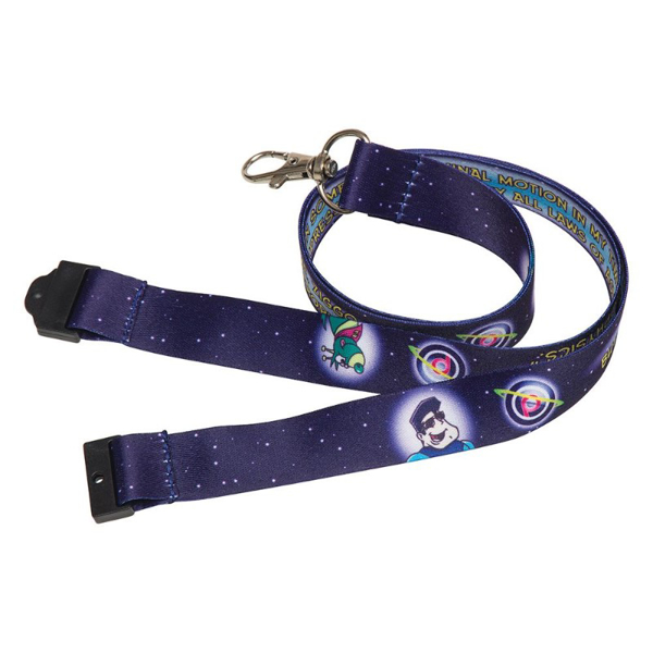 20mm flat polyester lanyard with a full colour print and silver lobster clasp