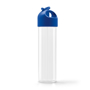 Clear Sports Bottle With Blue Cap And Handle To Lid