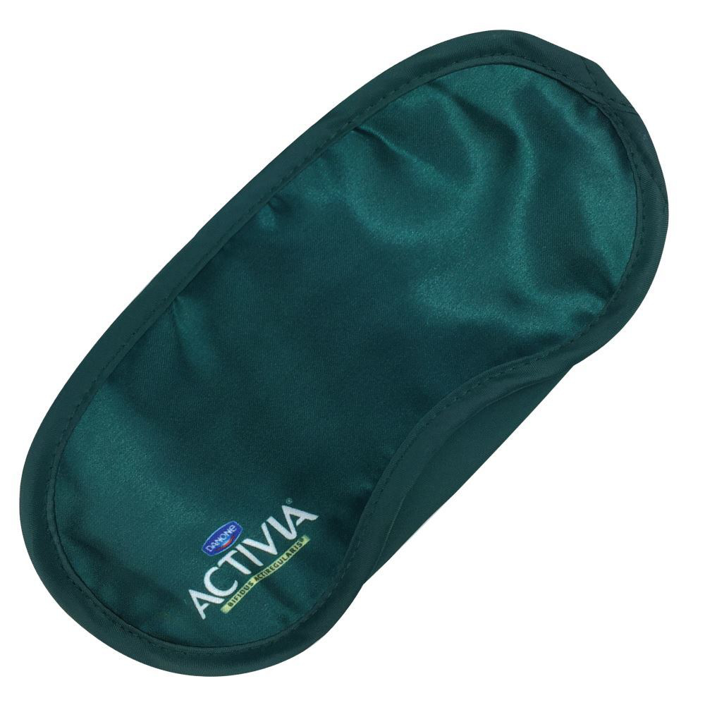 green polyester sleep eye mask with company logo