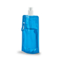 Folding Water Bottle With Side Carabiner Clip - Blue