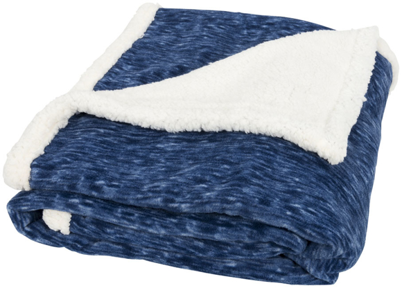 Heathered fleece plaid blanket in blue