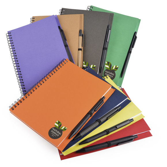 a5 recycled wiro notepad in range of colours