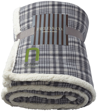 Joan sherpa plaid blanket in grey