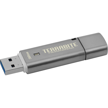 Kingston Datatraveller Locker G3 in silver with 1 colour print with cap off