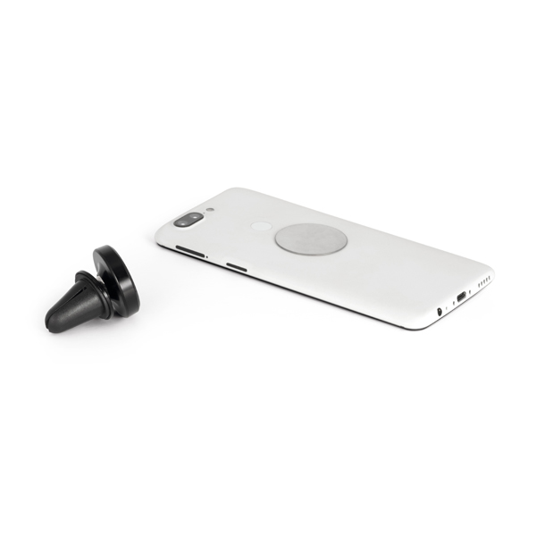 black magnetic car phone holder with phone display
