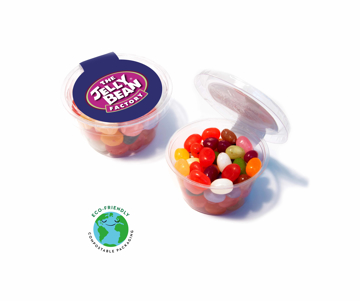 Clear sweet pot filled with Jelly Beans