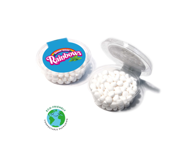 Medium sized sweet pot filled with rainbows mint drops
