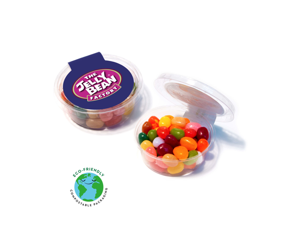 Medium sized sweet pot filled with multi coloured Jelly Beans