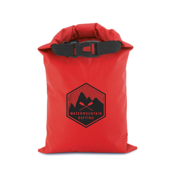 Outdoor medium dry bag in red with 1 colour print logo