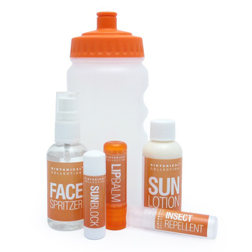 Water Bottle Kit Including Sports Bottle Lip Balm Face Spray and Lotion