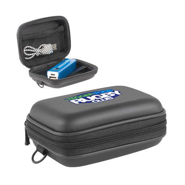 black travel case with power bank