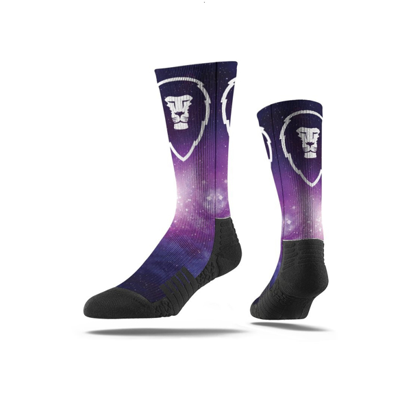 Premium Full Sub Socks with black sole, galaxy print and 1 colour print logo