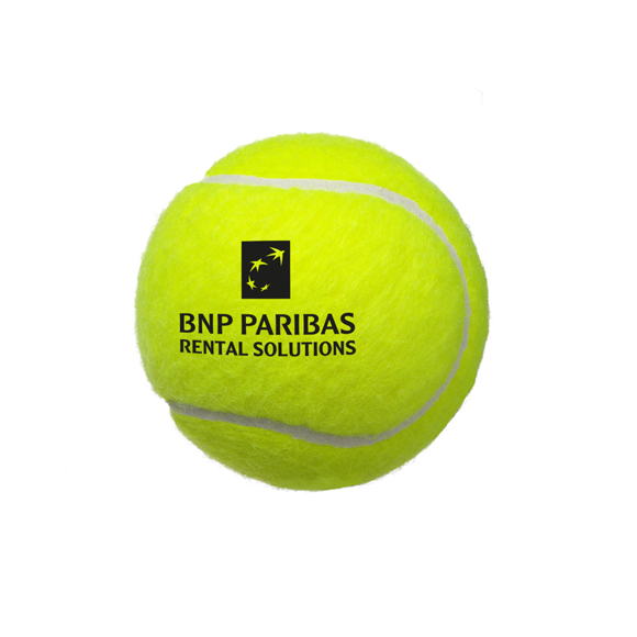 yellow tennis ball with 1 colour logo