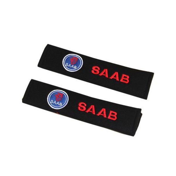 corporate branded seatbelt covers saab