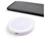 Round white wireless charging pad