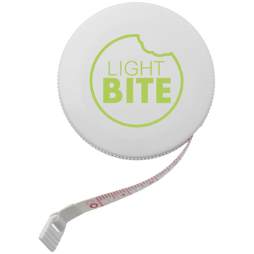 white soft measuring tape with 1 colour logo