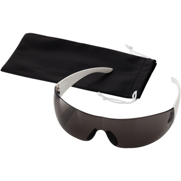 Sport Glasses in black with white arms and black pouch