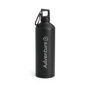 thermal metal bottle with carabiner clip to lid - black
