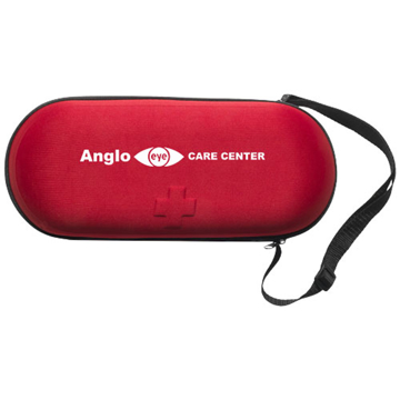 46 piece first aid kit case in red with 1 colour branding