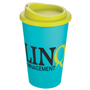 reusable coffee mug with 2 colour branding