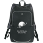 Benton 17" Computer Backpack in black with grey details and 1 colour logo