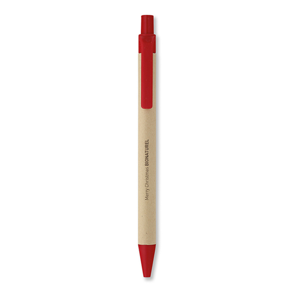Biodegradable Pen in brown and red with 2 colour print