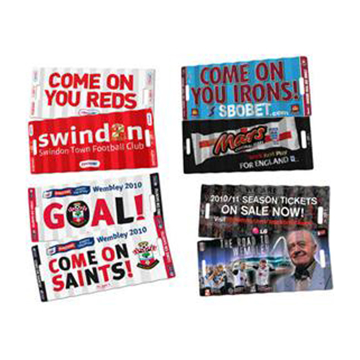 Promotional Clap Banner.  Available In Several Size Concertina Folded, All  Made From Recyclable