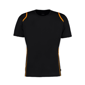 Cooltex T-shirt in black with orange detail