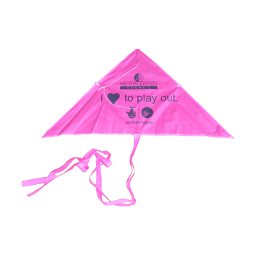 image of a Delta Kite in pink with 1 colour print logo