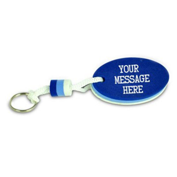 Foam Floating Keyring Oval Shape Navy, Light Blue, White