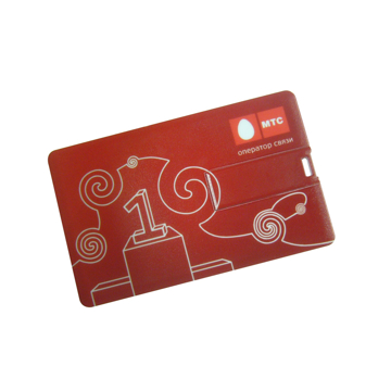 Full Colour USB Credit Card in red with 2 colour print