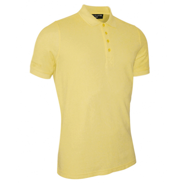 Glenmuir Pique Polo Shirt with ribbed collar, cuffs and 4 button collar in yellow