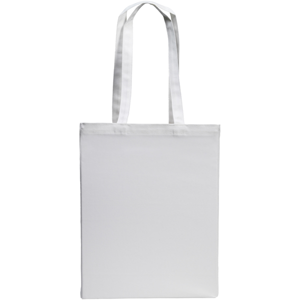 white cotton shopper bag with long handles