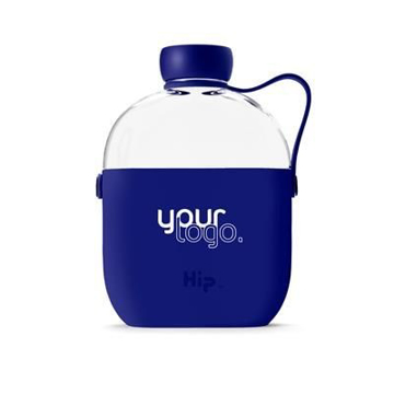 Water bottle with branded silicone sleeve