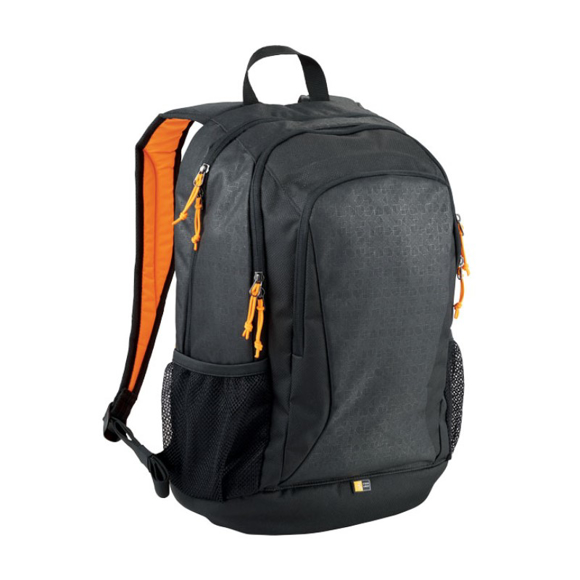Ibira 15.6" Laptop And Tablet Backpack in black and orange