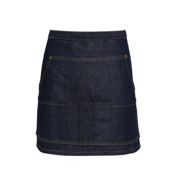 Jean Waist Apron in navy with contrasting stitching and 4 pocket compartments