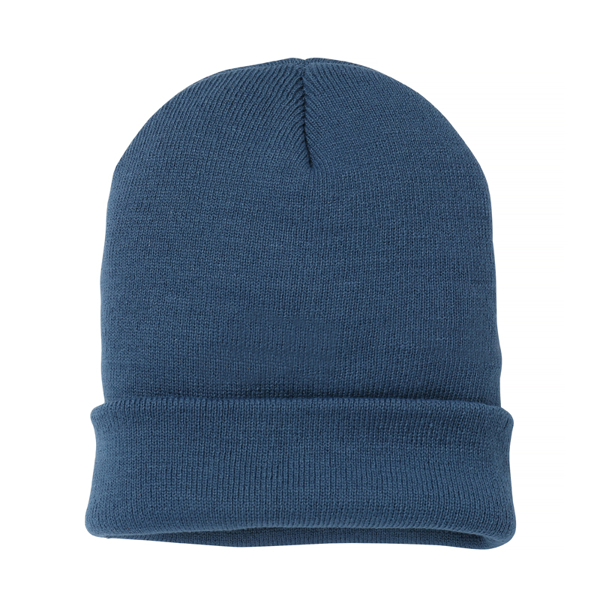 Knitted Turn-Up Beanie in navy