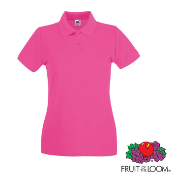 Lady Fit Premium Short Sleeve Polo in pink with collar and 2 buttons