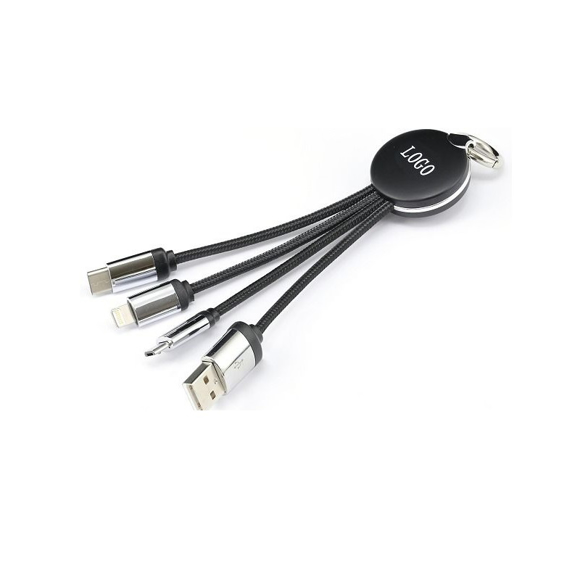 LED Charging Cable in black multi charging cable
