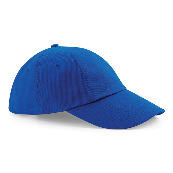 Low Profile Cap in blue with seamless, centralised front panel
