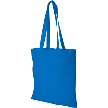 Cyan long handles shopper bag