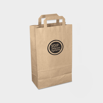 Medium Recycled Carrier in brown with 1 colour print logo